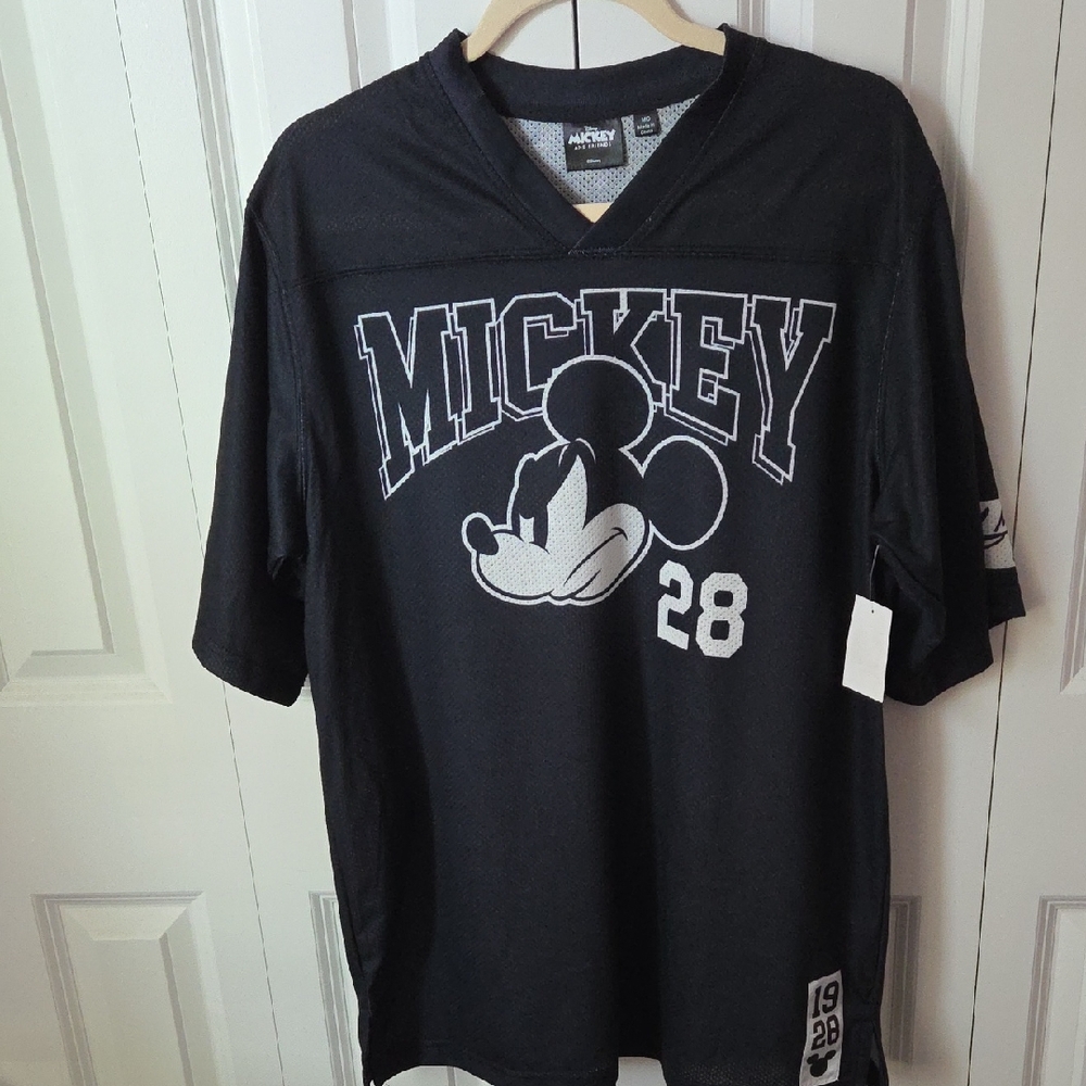 Disney Men's Black and White Mickey Jersey